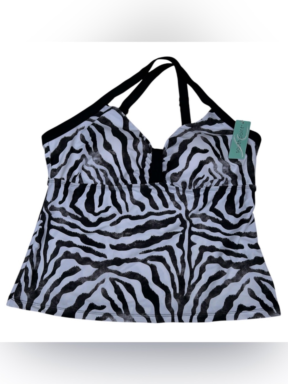 South Point Black & White Zebra Print One-Piece Womens Size 14